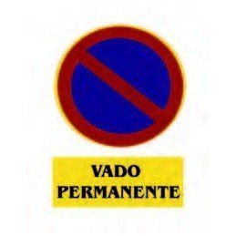 CARTEL SEÑAL VADO...
